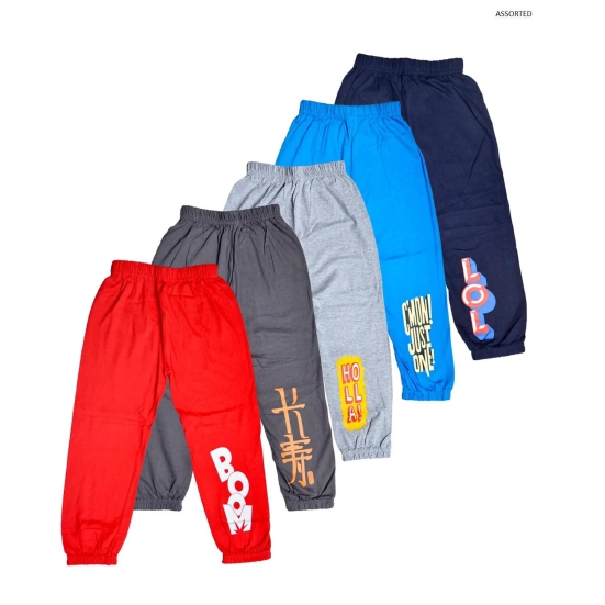 FAZZA Boys Track Pants(Pack of 5)-8-9 / MULTICOLOR / PURE COTTON