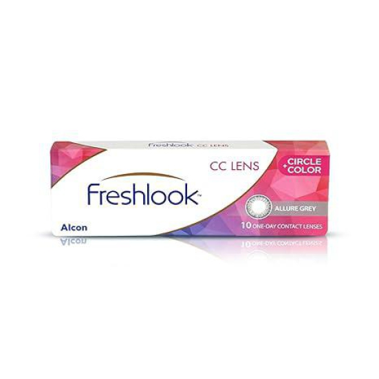 Alcon Freshlook Circle+Color - Daily Disposable Color Contact Lenses ( power lenes Pack of 10)--5.00 / Allue  Gray