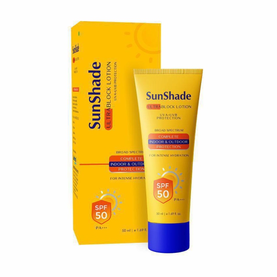 Leeford Sunshade Ultra Block Sunscreen Lotion|UVA+UVB & Broad Spectrum Protection-SPF 50 PA- 50 ml