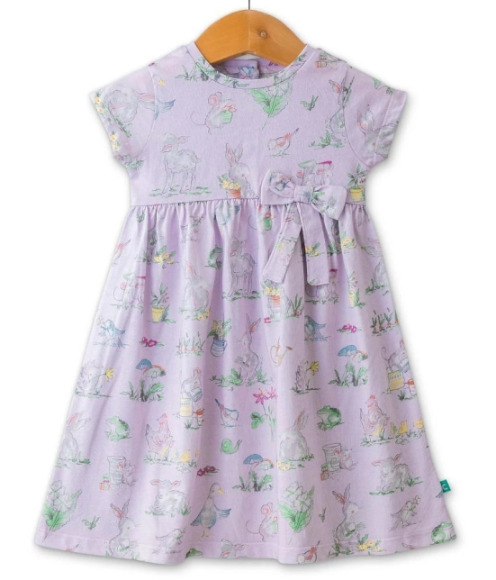 Juscubs Lavender Cotton Baby Girl Frock ( Pack of 1 ) - None