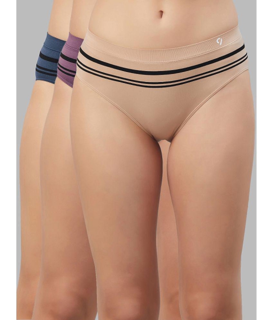 C9 Airwear - Multi Color Nylon Striped Womens Bikini ( Pack of 3 ) - None