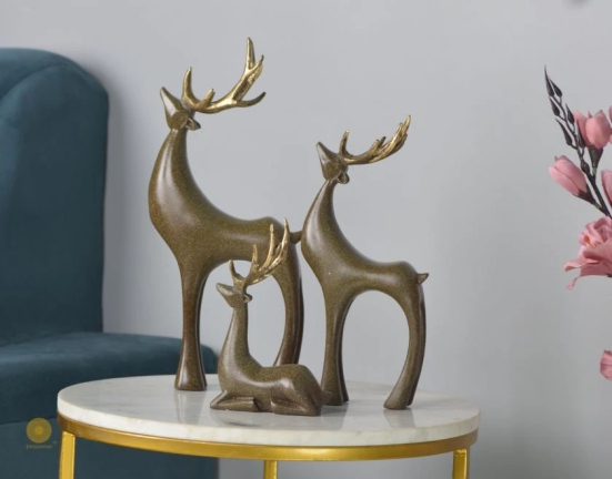 Reindeer Family Figurine-Brown