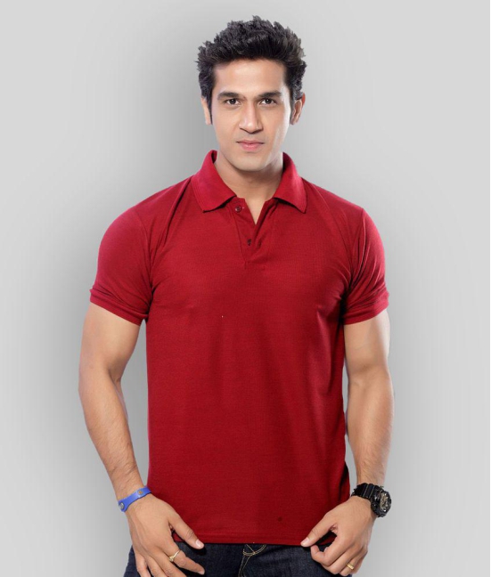 in365 - Maroon Cotton Blend Regular Fit Mens Polo T Shirt ( Pack of 1 ) - None