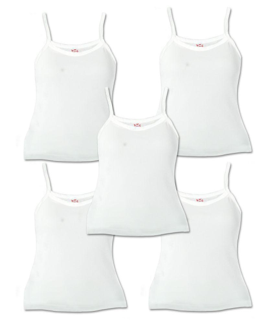 HAP Lovly white Camisole for Girls/inners for girls/spaghetti top/pack of 5 - None