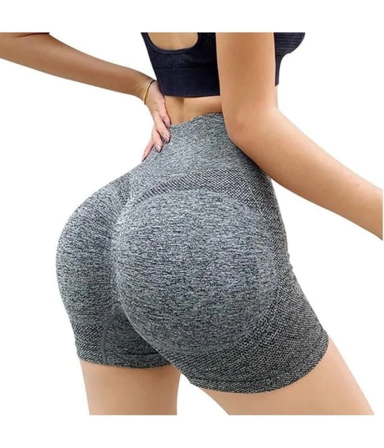 Womens Hip Lifting High Waist Scrunch Half Pent Short for Gym, Yoga & Workout Butt Lifting Tights Half Pent Shorts Sport wear for Girls, Pack of 1 - L