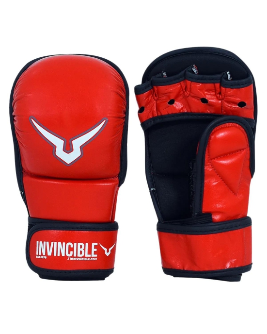 Invincible Fitness MMA Gloves-Red / Small / Medium