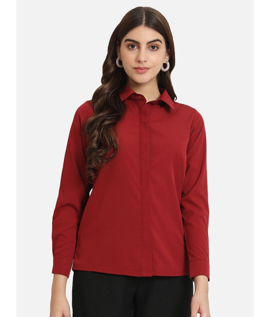 ALL WAYS YOU Red Crepe Womens Shirt Style Top ( Pack of 1 ) - None