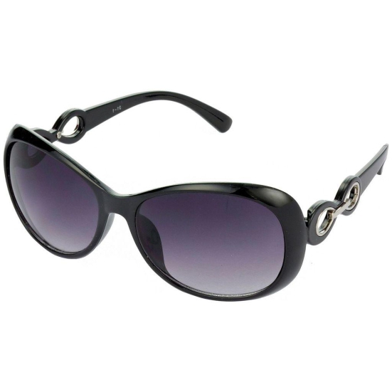 Hrinkar Grey Over-sized Cooling Glass Black Frame Best Sunglasses for Women - HRS71