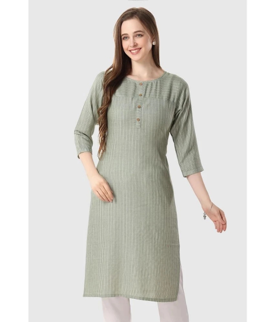 Meher Impex Cotton Striped Straight Womens Kurti - Olive ( Pack of 1 ) - None