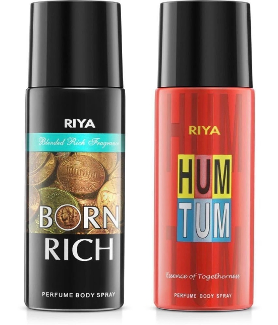 Riya Born Rich & Hum Tum Perfume Body Spray for Unisex 150 ml ( Pack of 2 )