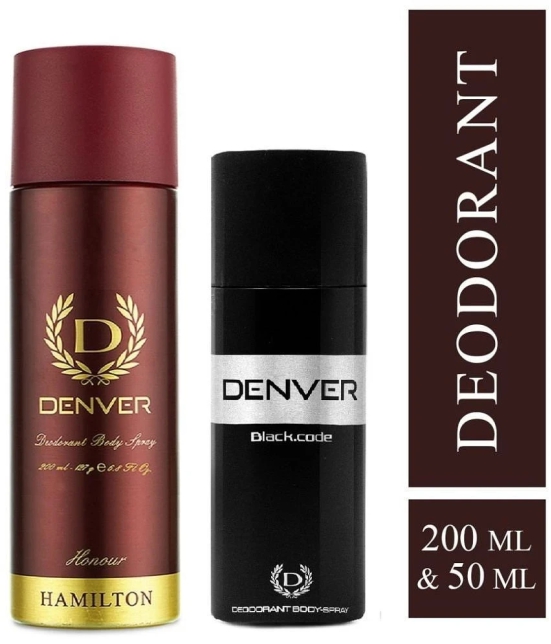 Denver Honour Deo - 200ML & Black code Nano Deo - 50ML For Men (Combo Pack of 2)