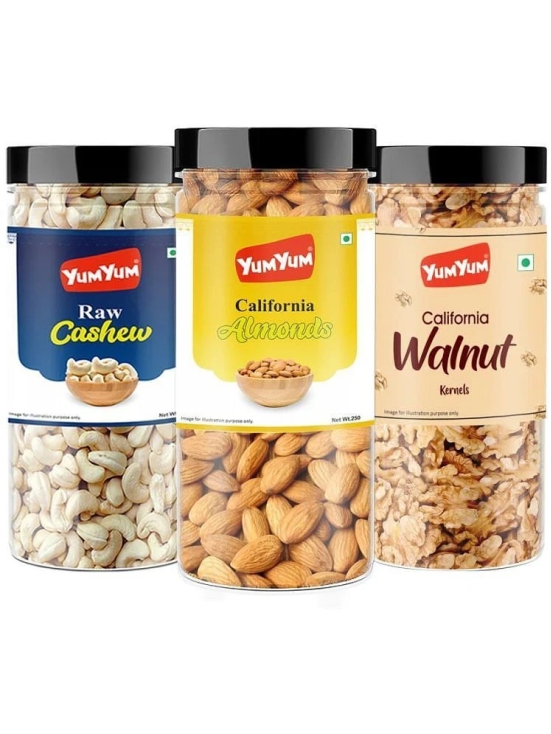 YUM YUM Dry fruits combo pack of Almonds, Cashew & Walnut | akhrot, kaju & badam (3 x 150 g) 450g