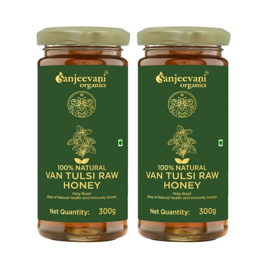 Sanjeevani Organics Van Tulsi Raw Honey | 100% Natural Honey | 300g (Pack of 2) – Premium Quality, Processed Honey for Freshness and Flavor