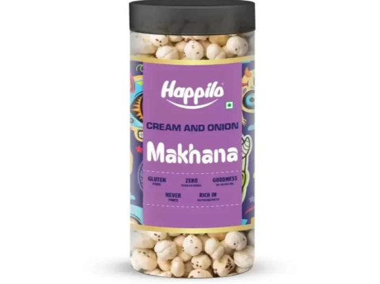 Happilo Makhana Cream & Onion In Olive Oil Jar 80g