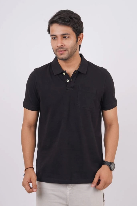 Men's Black Pocket Polo T-Shirt