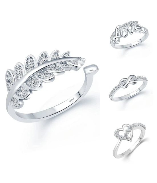 Vighnaharta Twinkling Charming Rings Rhodium Plated For women and Girls VFJ1548-1568-1569-1076FRR12 - None