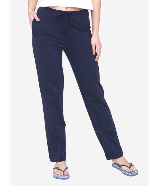 Vami - Navy Cotton Blend Women's Nightwear Pajamas ( Pack of 1 ) - None