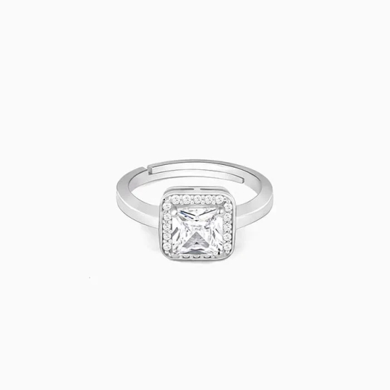 Anushka Sharma Silver Studded Classic Square Ring