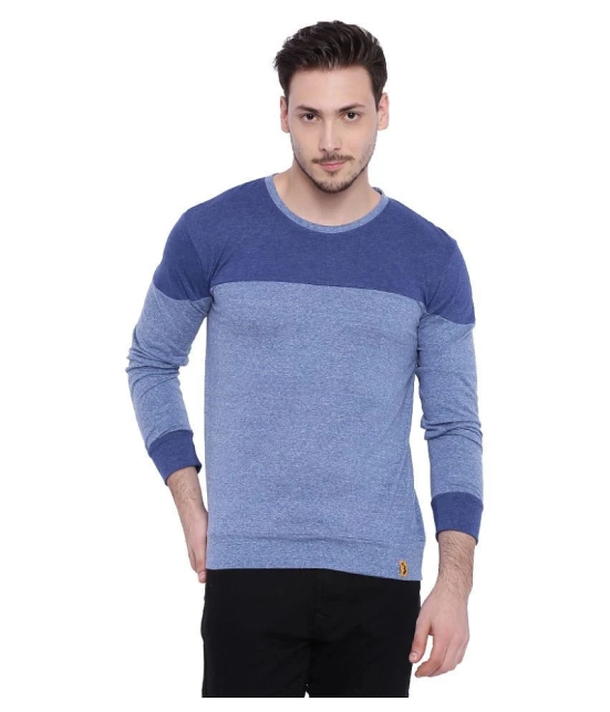 Campus Sutra Blue Round T-Shirt - L