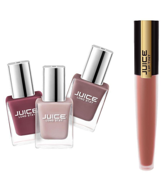 Juice Dusty,SunKissed,CamelNude,Cherry Nail Polish 102,111,251,M-70 Nude Glossy Pack of 4 37 mL