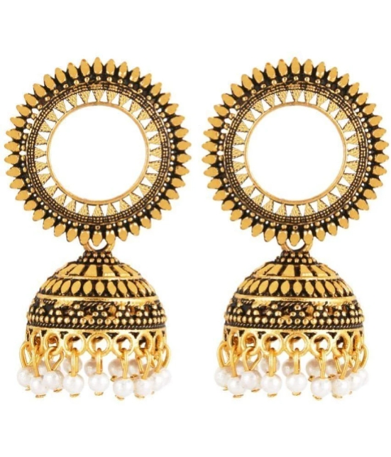 FASHION FRILL - Gold Jhumki Earrings ( Pack of 1 ) - Gold