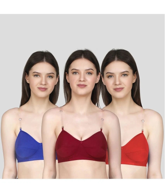 TCG - Multicolor Cotton Blend Non Padded Women's Push Up Bra ( Pack of 3 ) - None