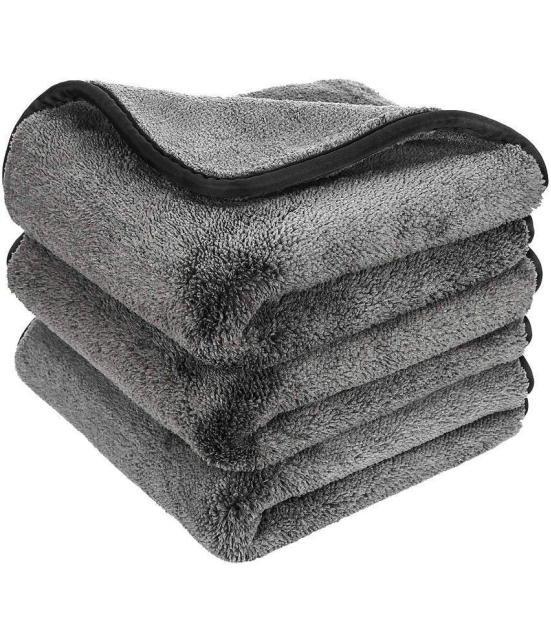 HOMETALES - Multicolor 800 GSM Drying Towel For Automobile ( Pack of 3 )