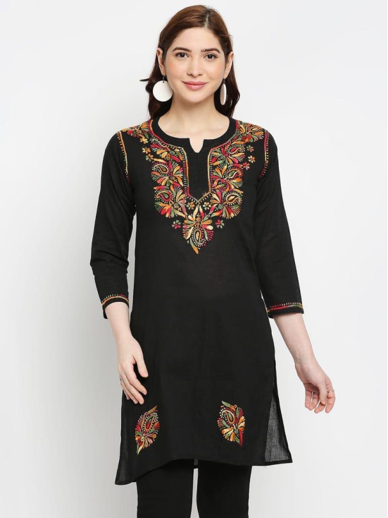 Chikankari Hand Embroidered Short Cotton Kurta