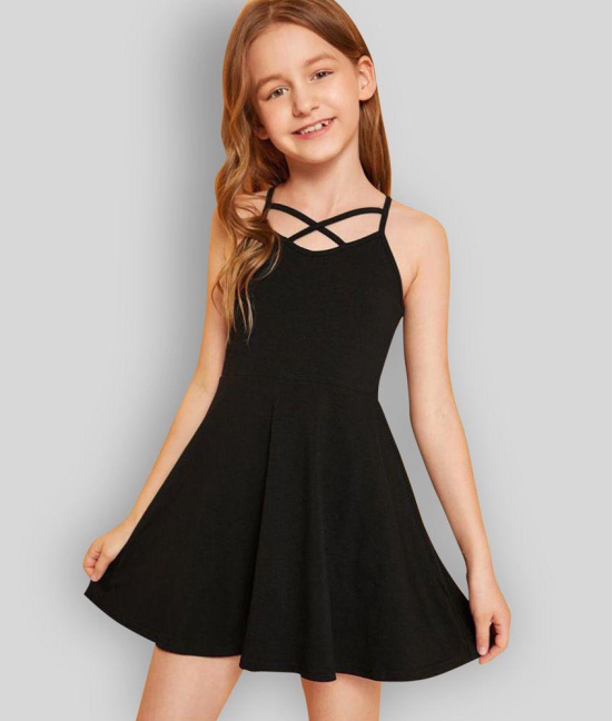 Addyvero - Black Cotton Blend Girls A-line Dress ( Pack of 1 ) - None