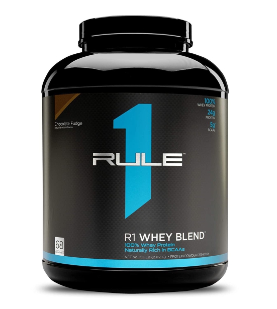Rule 1 R1 Whey Blend 100% Whey Protein-65 Servings / Chocolate Fudge