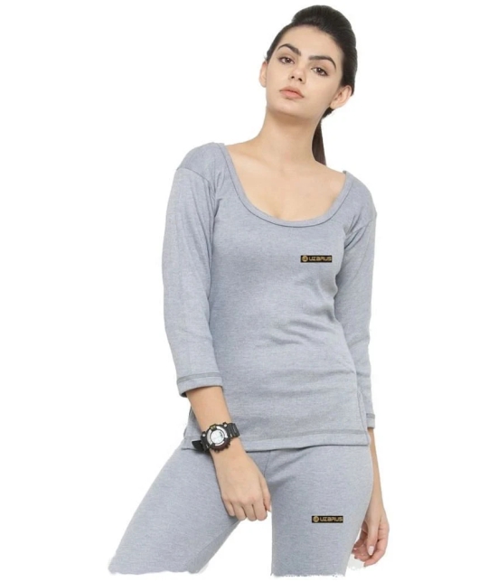 Uzarus Cotton Blend Topwear - Grey - None