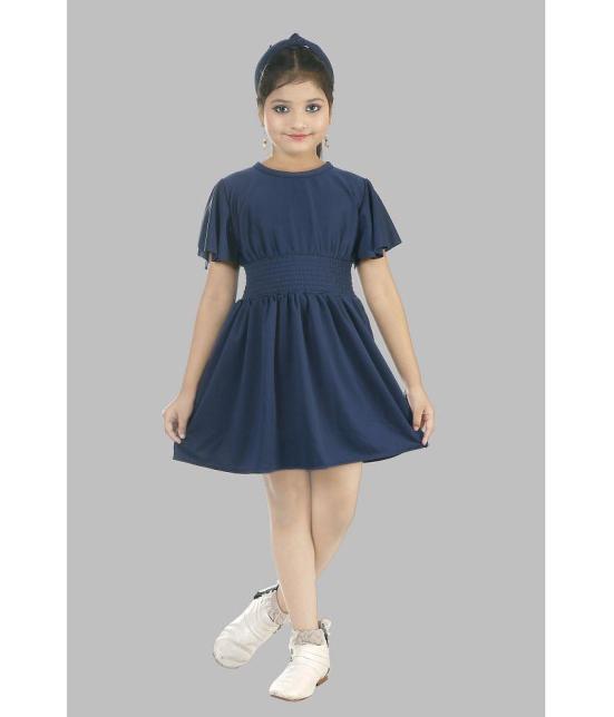 Pichkari - Navy Blue Rayon Girls Frock ( Pack of 1 ) - None