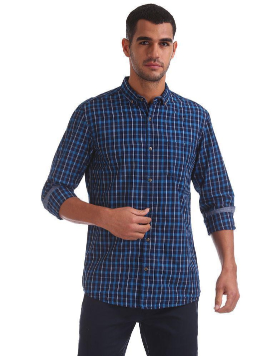 Ruggers 100 Percent Cotton Blue Shirt - None