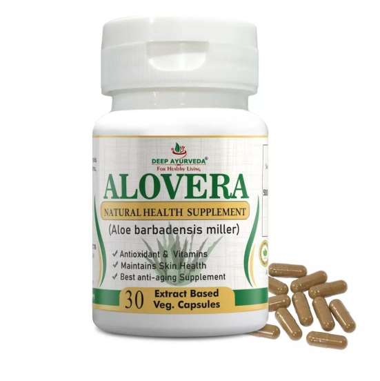 Aloe Vera Vegan Capsule | 10:1 Extract Helps in Skin Care, Digestive Support & Tridosha Balance