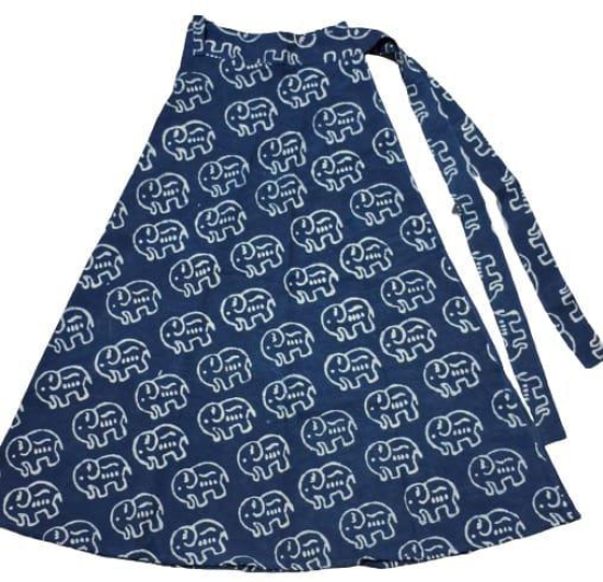 Hand block print wrap skirt