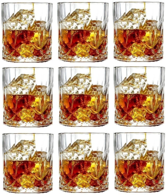 Somil Whisky  Glasses Set,  200 ML - (Pack Of 9)