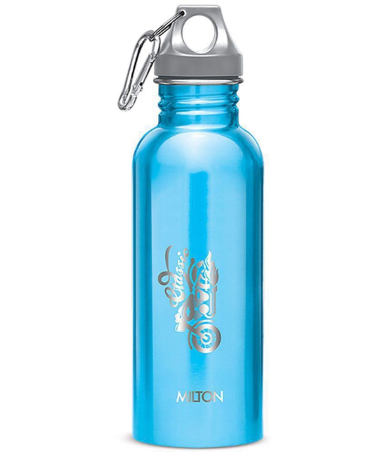 Milton Alive 750 Stainless Steel Water Bottle, 750 ml (25 oz) | 18/8 (SS304) Food Grade Stainless Steel, Leak-Proof, Non-Insulated, BPA-Free, Carabiner Clip, Reusable Metal Water Bottle, Blu