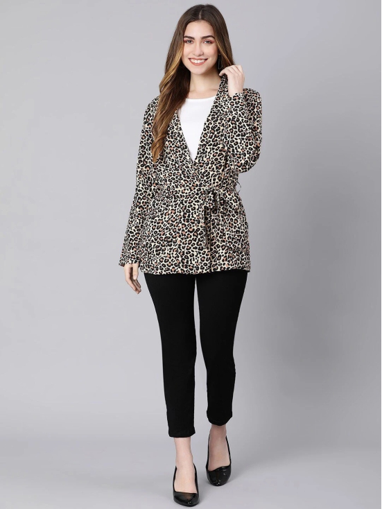 Oxolloxo Women Ramped Animal Printed Blazer