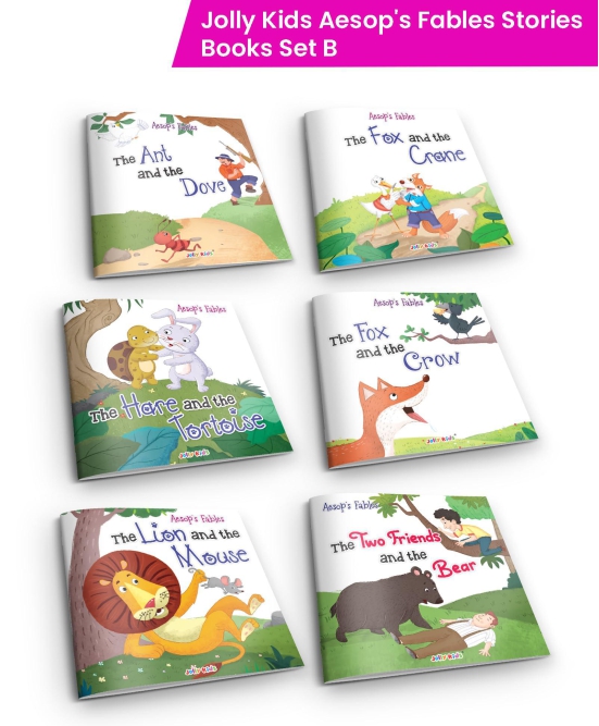 Aesop's Fables Stories Books Set B for Kids Ages 3-8 Years| Set of 6| Bedtime Moral Stories