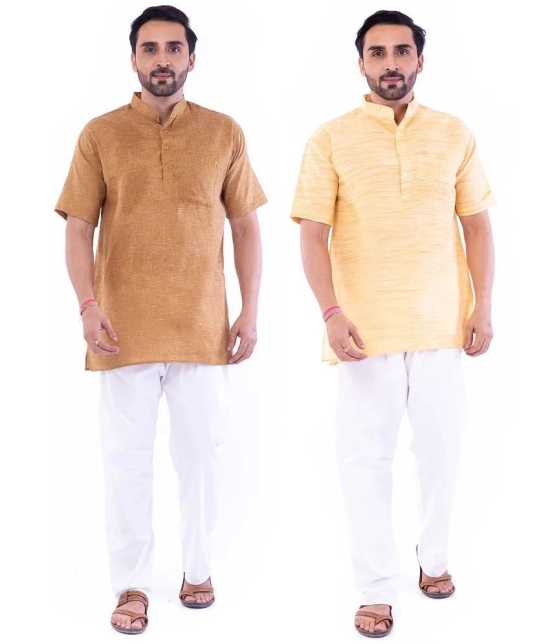 DESHBANDHU DBK - Multi Cotton Mens Regular Kurta ( Pack of 2 ) - None