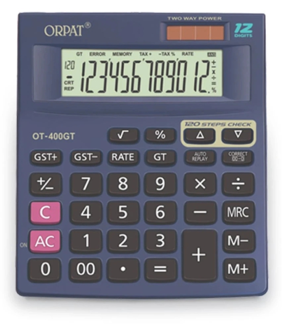 Orpat Check and Correct Desktop Calculators OT-400GT Dark Grey