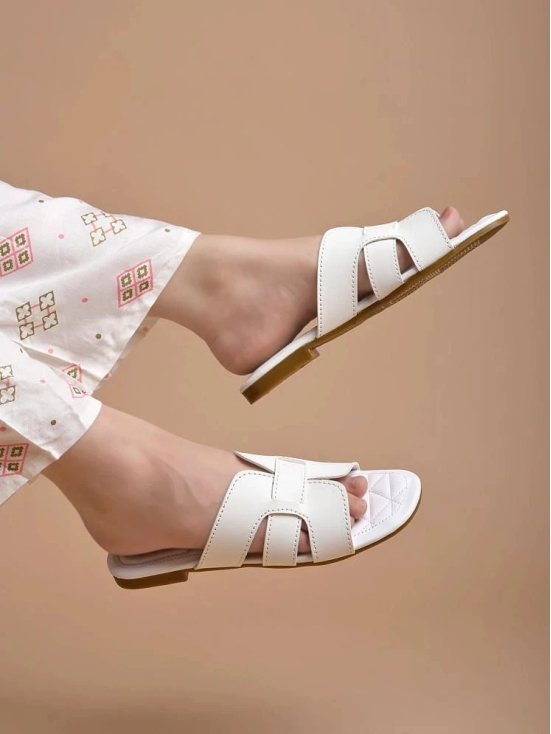 Shoetopia White Womens Flats - None