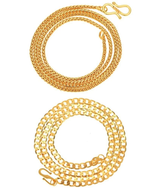 AanyaCentric Combo of 2 Gold Plated 22inches Long Fashion Chain - None