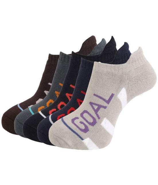 Dollar Cotton Blend Mens Printed Multicolor Low Cut Socks ( Pack of 5 ) - Multicolor