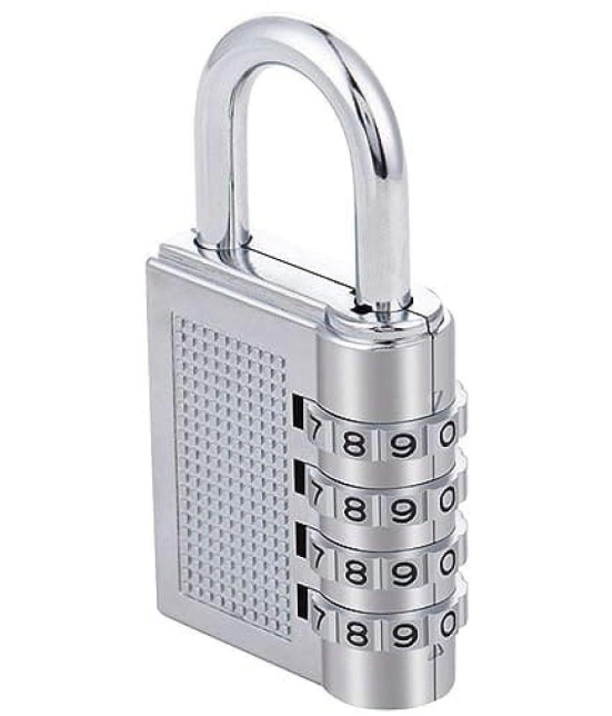 KP2Â® Combination 4 Digit Number Travel Luggage Password Lock For Home Office Gym School Padlock  (Silver)