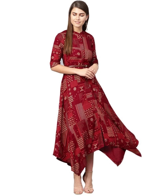 Juniper - Maroon Rayon Womens Gown ( Pack of 1 ) - None