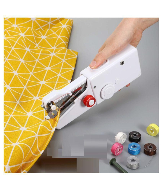 1PC White Color Rectangle Hand-held Portable Multi-functional Electric Mini Sewing Machine