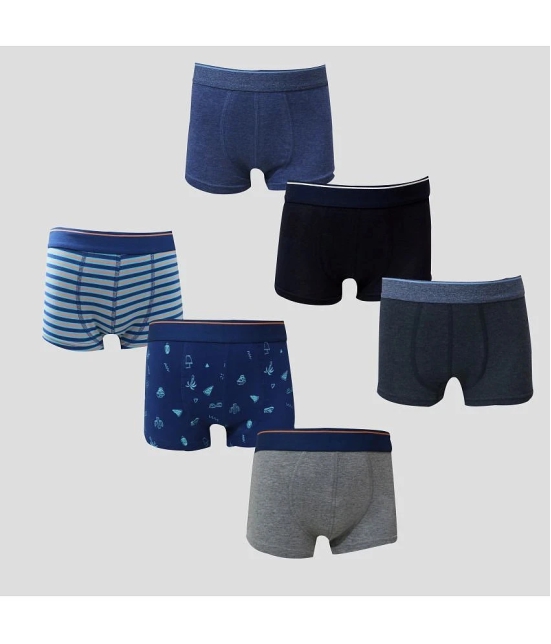 Ariel - Multicolor Cotton Boys Trunks ( Pack of 6 ) - None