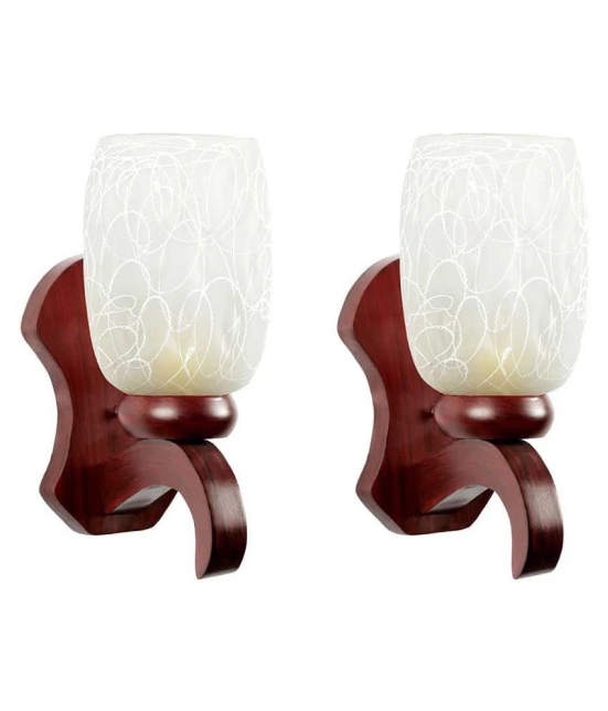 Somil Decorative Wall Lamp Light Glass Wall Light White - Pack of 2