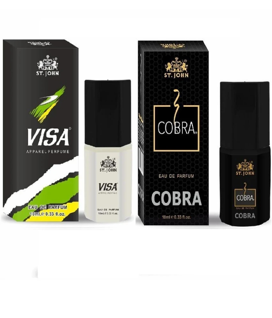 ST.JOHN Cobra Perfume & Visa Pocket Perfume For Men 10ml Each (20ml)- Pack of 2